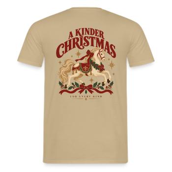 A Kinder Christmas For Every Kind - Männer T-Shirt - Sandbeige - Hinten - AI Model Male 178 light (178cm)
