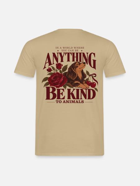 Be Kind To Animals Dachshund - Männer T-Shirt - Sandbeige