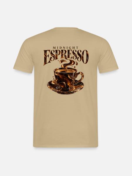 Midnight Espresso Club - Männer T-Shirt - Sandbeige
