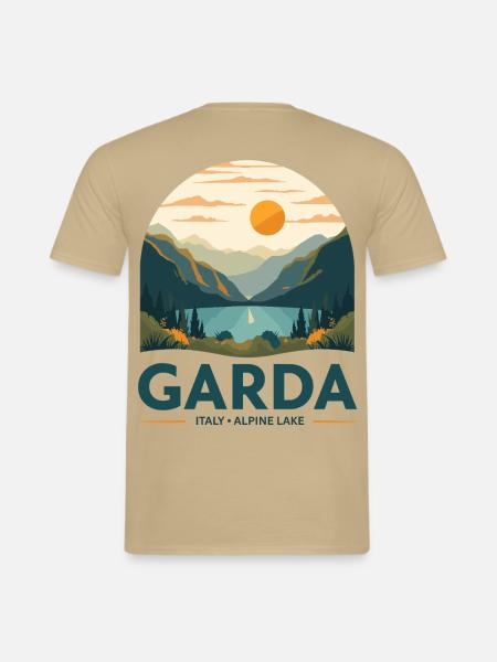Garda Italy Alpine Lake - Männer T-Shirt - Sandbeige