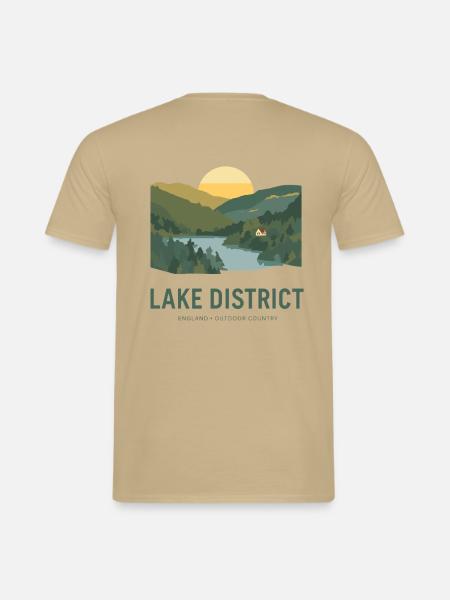 Lake District England Outdoor Country - Männer T-Shirt - Sandbeige