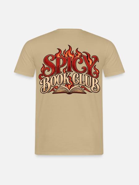 Spicy Book Club Flames - Männer T-Shirt - Sandbeige
