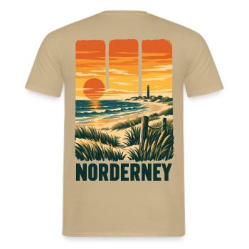 Norderney Sonnenuntergang - Männer T-Shirt - Sandbeige - Hinten - AI Model Male 178 light (178cm)