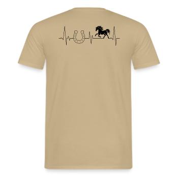Jument avec fer à cheval - T-shirt homme - beige sable - Dos - AI Model Male 178 light (178cm)