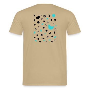 Boulder Projekt 7a Design Klettergriffe klettern - Männer T-Shirt - Sandbeige - Hinten - AI Model Male 178 light (178cm)