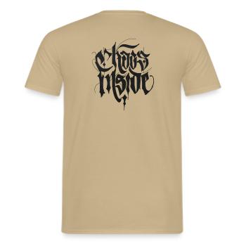 Chaos Inside - Männer T-Shirt - Sandbeige - Hinten - AI Model Male 178 light (178cm)