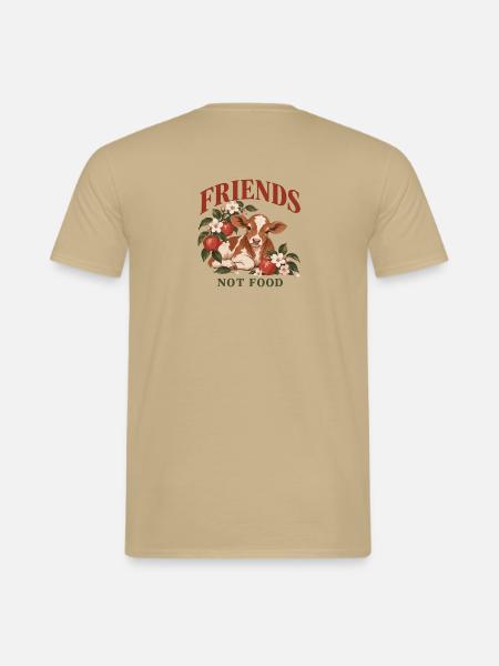 Friends Not Food Cow - Männer T-Shirt - Sandbeige