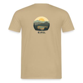 Eifel Germany Nature - Männer T-Shirt - Sandbeige - Hinten - AI Model Male 178 light (178cm)