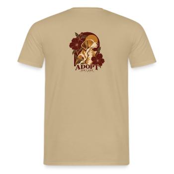 Adopt Don’t Shop Dog & Cat - Männer T-Shirt - Sandbeige - Hinten - AI Model Male 178 light (178cm)