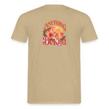 In A World Be Kind Tropical - Männer T-Shirt - Sandbeige - Hinten - AI Model Male 178 light (178cm)