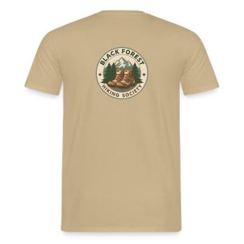 Black Forest Hiking Society - Männer T-Shirt - Sandbeige - Hinten - AI Model Male 178 light (178cm)