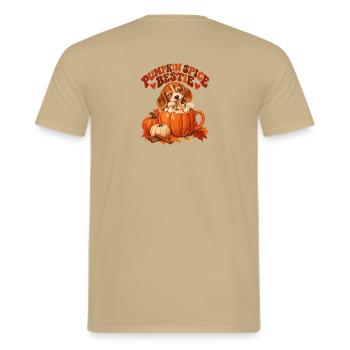 Pumpkin Spice Bestie - Männer T-Shirt - Sandbeige - Hinten - AI Model Male 178 light (178cm)