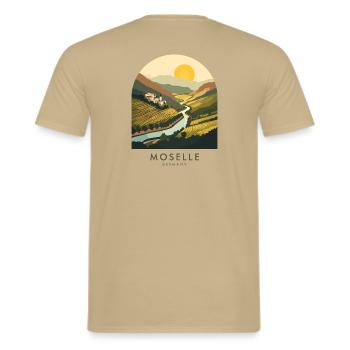 Moselle Germany Wine Country - Männer T-Shirt - Sandbeige - Hinten - AI Model Male 178 light (178cm)