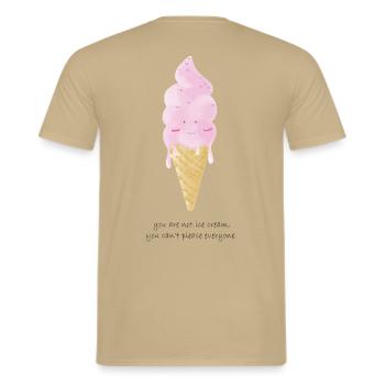 Softeis - Männer T-Shirt - Sandbeige - Hinten - AI Model Male 178 light (178cm)