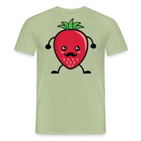 Maquette de T-shirt homme « T-shirt Fraise Kawaii Adorable et Tendance » à imprimer et personnaliser