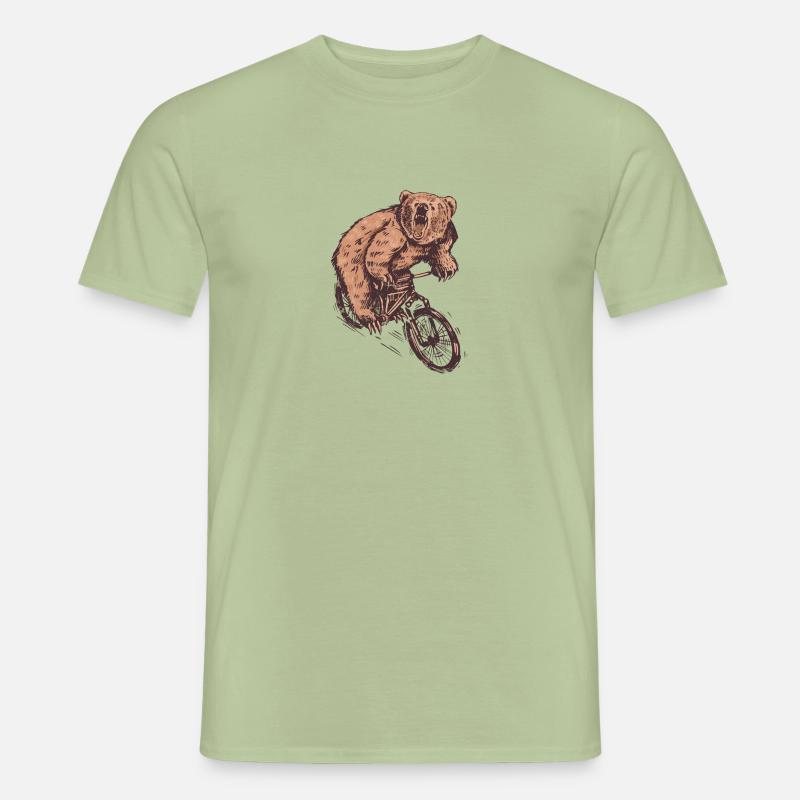 CYCLIST BEAR - Männer T-Shirt - Sage