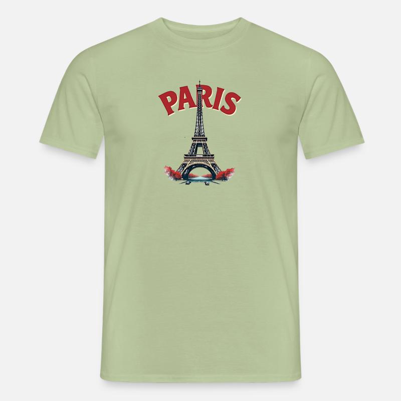 Eiffelturm, Paris, Retro - Männer T-Shirt - Sage