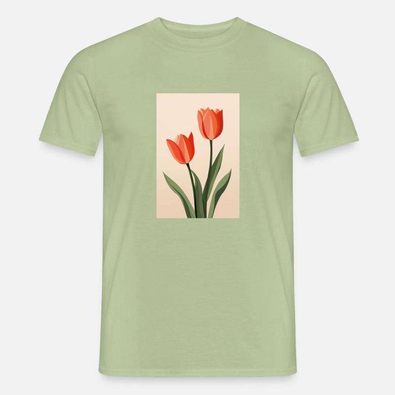Boho Botanische Tulpen Männer T-Shirt