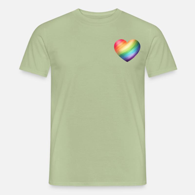 HERZ - REGENBOGENFARBEN - Männer T-Shirt - Sage