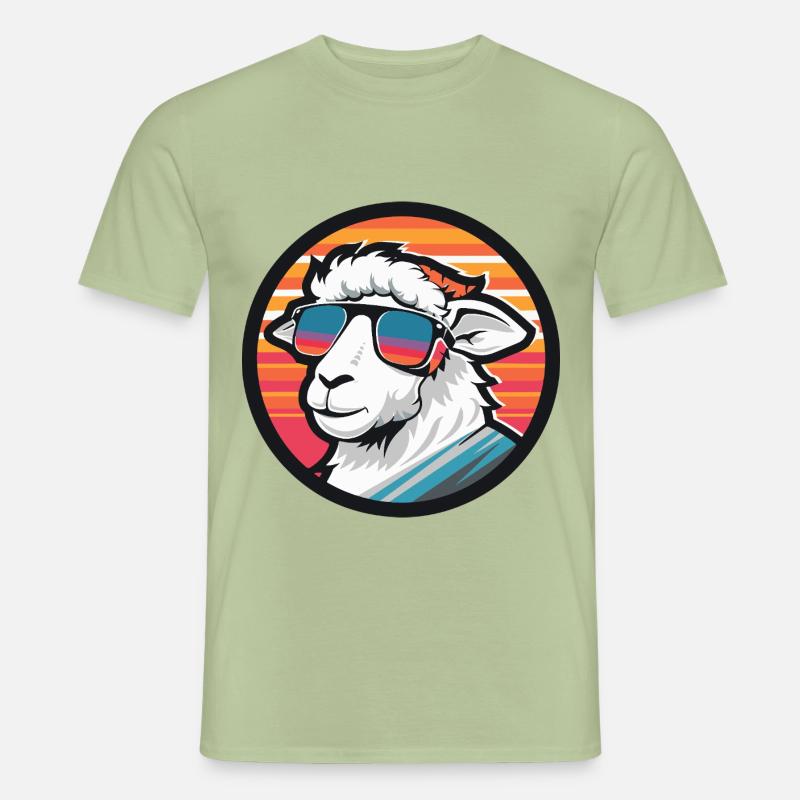 Schaf Comic Cool Sommer - Männer T-Shirt - Sage