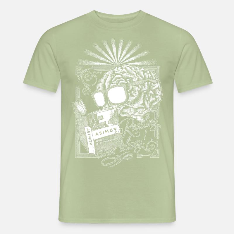 Reading cures idiocy! - Black version - Men’s T-shirt - sage