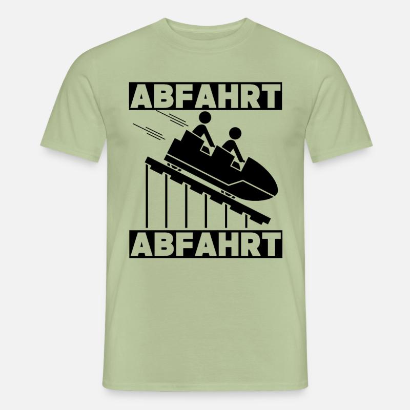 Abfahrt Abfahrt Achterbahn Freizeitpark Adrenalin - Männer T-Shirt - Sage
