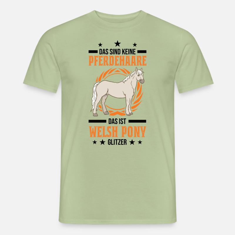 Welsh Pony Glitzer - Männer T-Shirt - Sage