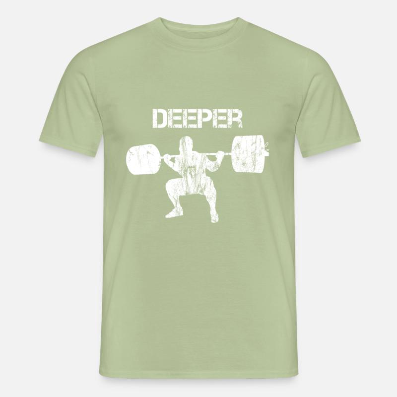 Squat Deeper - Männer T-Shirt - Sage
