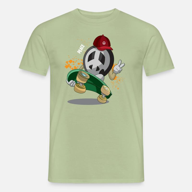 Peace Skate Skateboard Peace Sign Longboard T-shirt homme