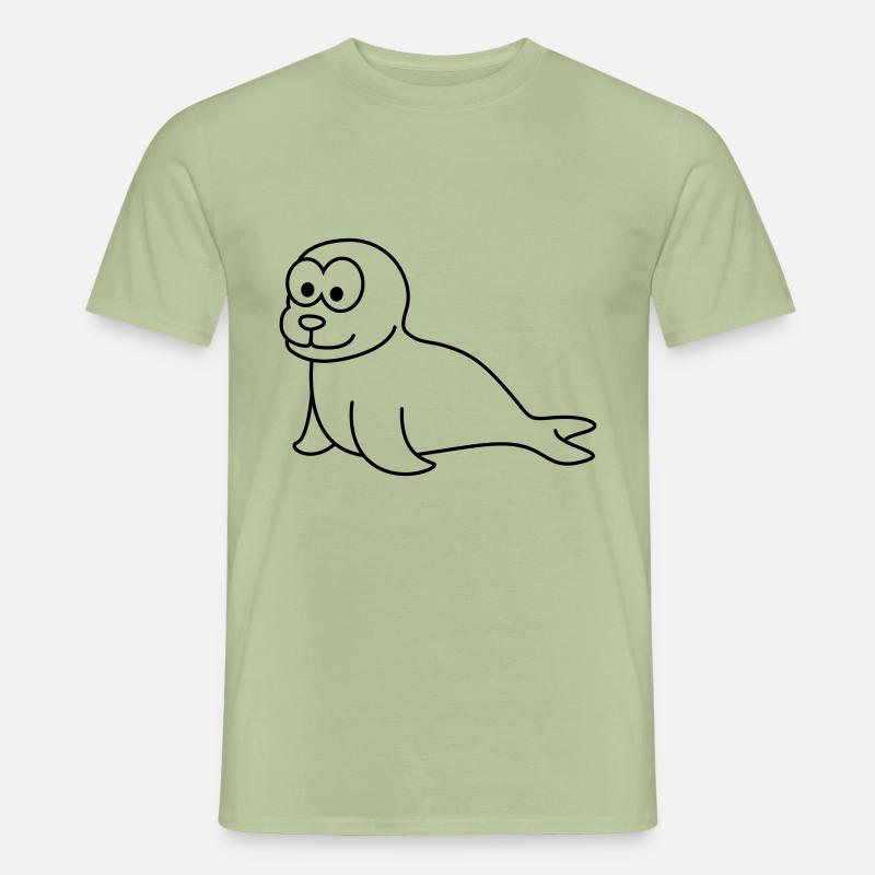 Robbe Tier Comic - Männer T-Shirt - Sage