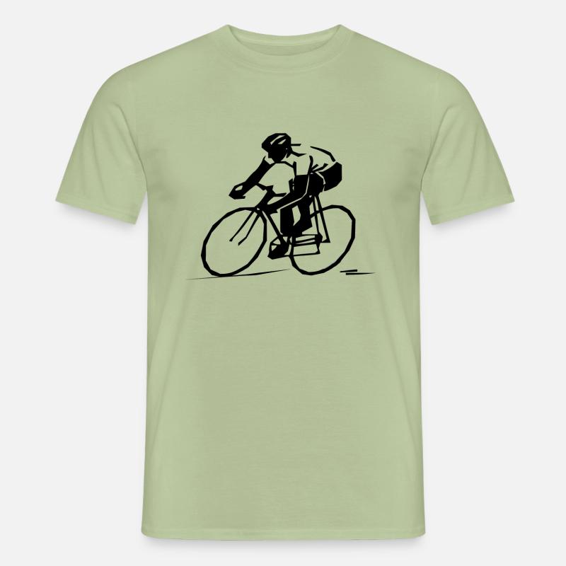 Radfahrer auf stilisiertem Rennrad Geschenkidee Männer T-Shirt