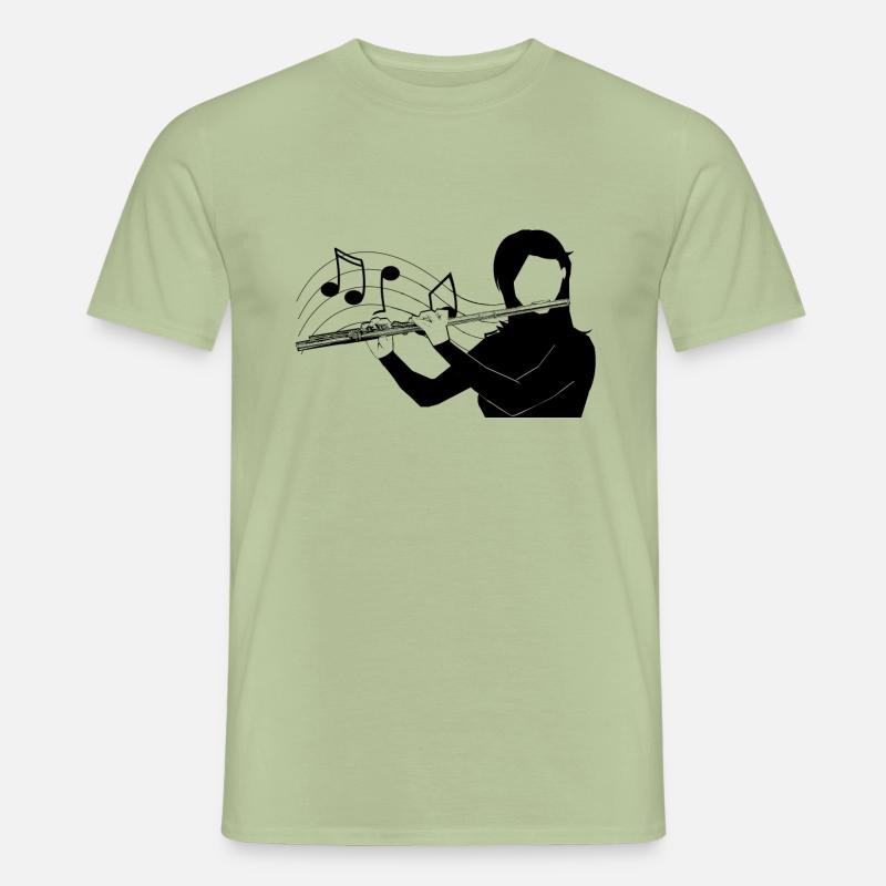 Flötenspieler Musiknote Männer T-Shirt