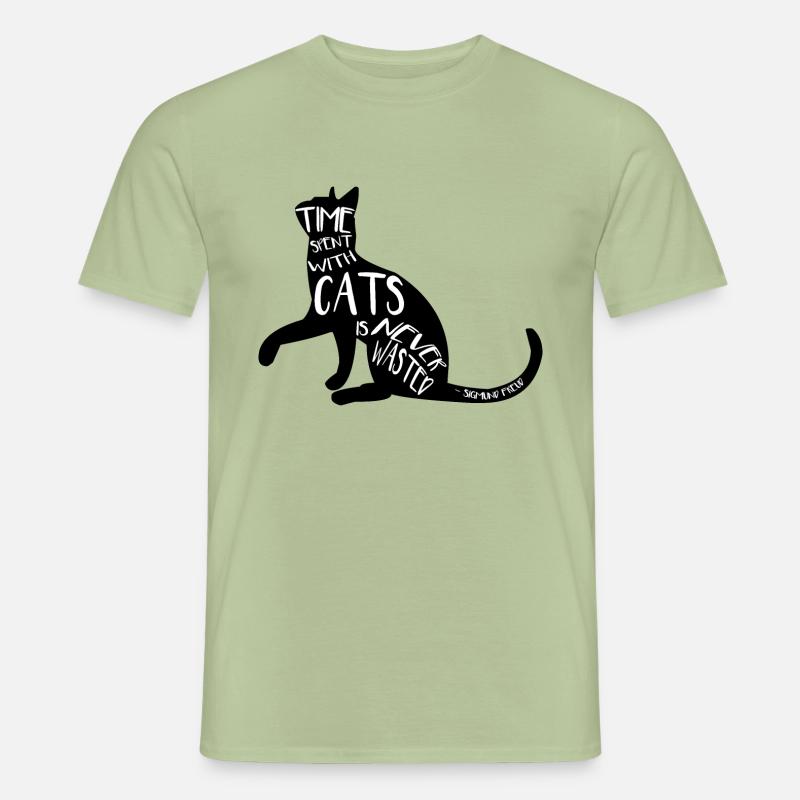 Cat silhouette cats Sigmund Freud Men’s T-shirt