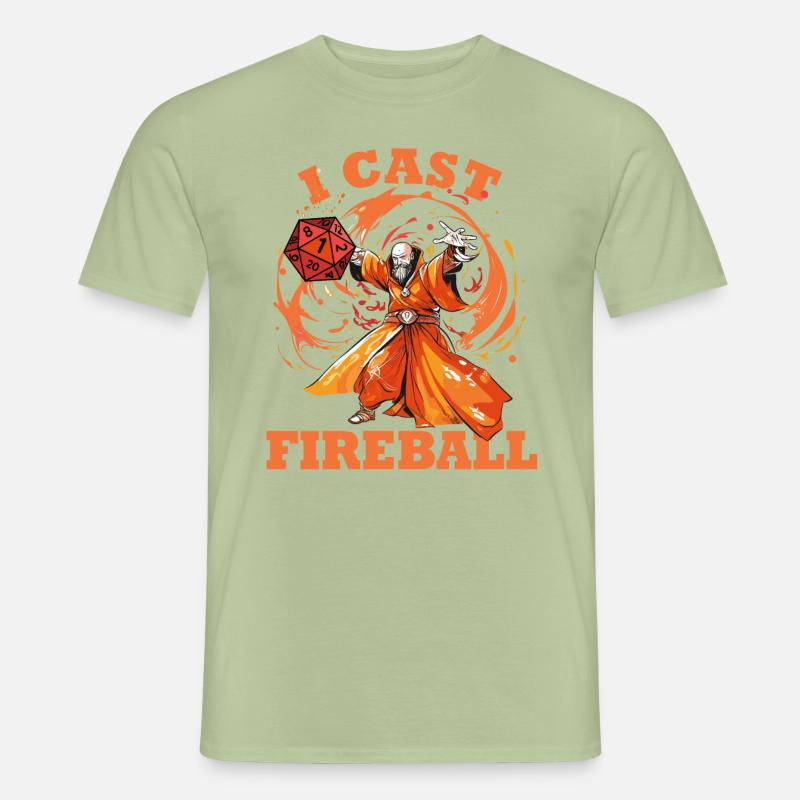 J’ai lancé Fireball - Mage, Wizard, Warlock, Sourcerer - T-shirt homme - vert sauge