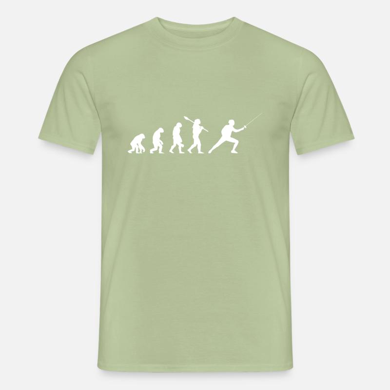 Fechten Evolution - Männer T-Shirt - Sage