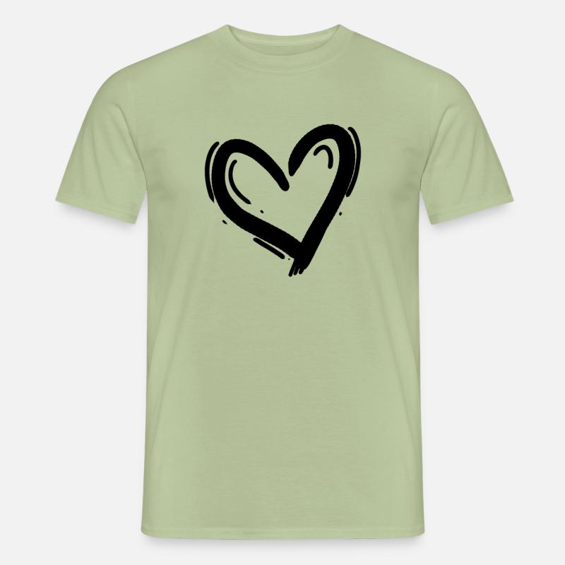 Herz Schwarz - Männer T-Shirt - Sage
