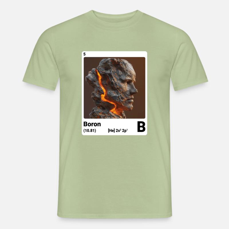 Bore - B - élément chimique 005 - T-shirt homme - vert sauge