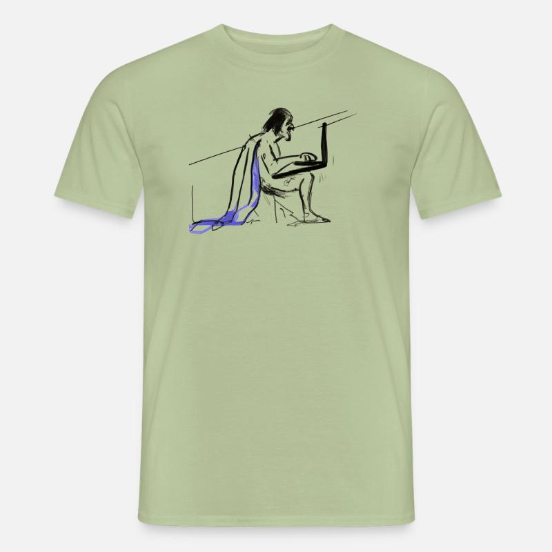 Visionäre Höhlenmalerei - Computerbenutzer - Männer T-Shirt - Sage