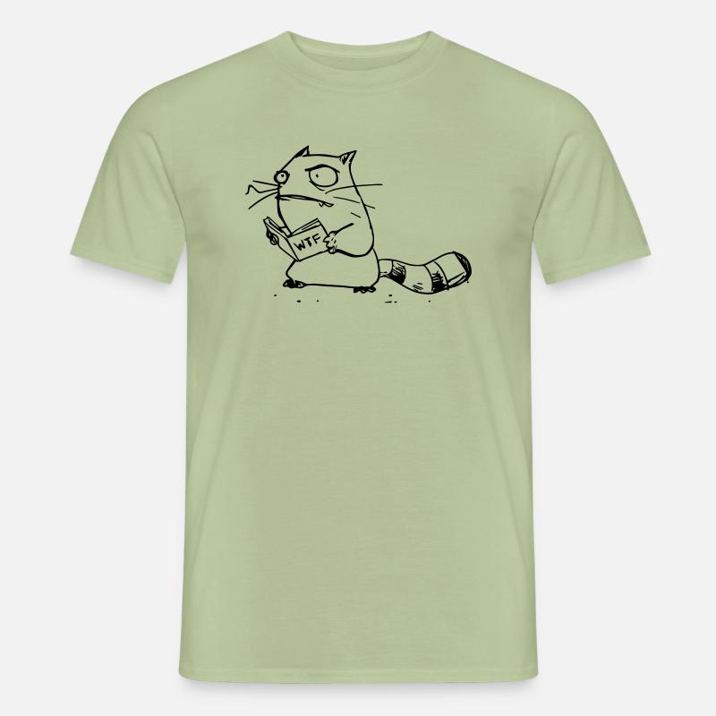 nerd wtf cat - Männer T-Shirt - Sage