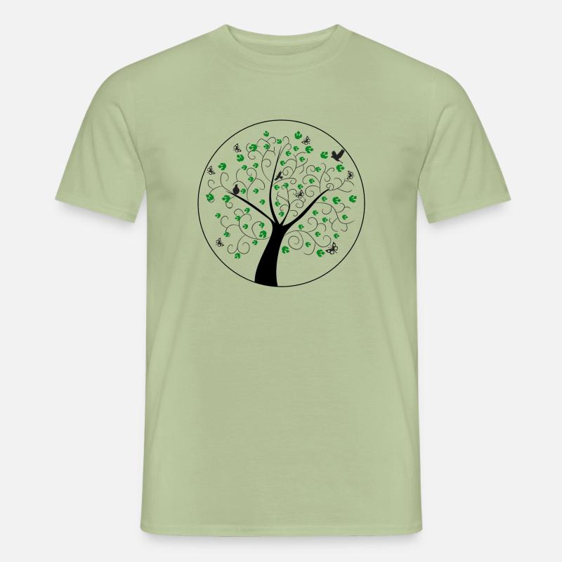 Lebensbaum mit Kreis - Männer T-Shirt - Sage