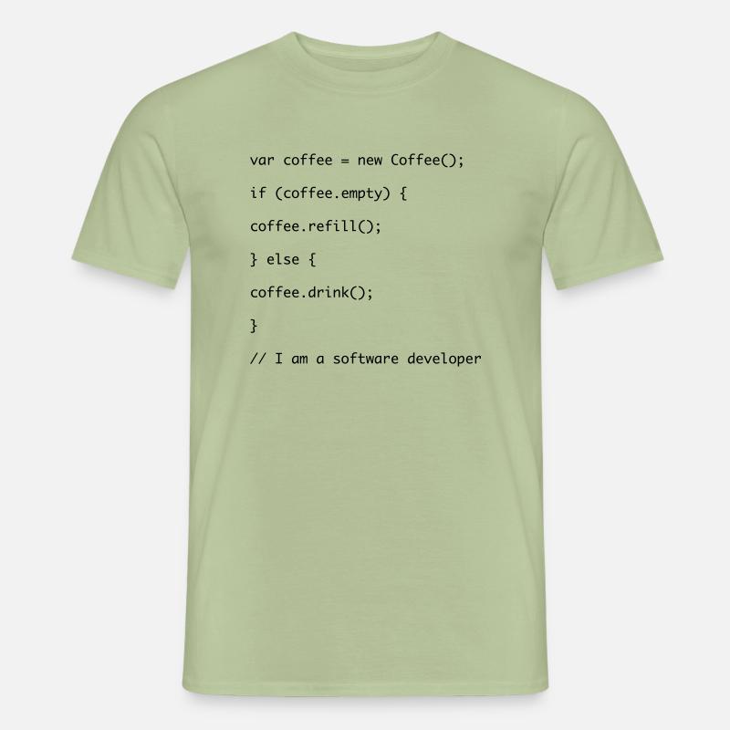 Coffee refill Javascript code - Men’s T-shirt - sage