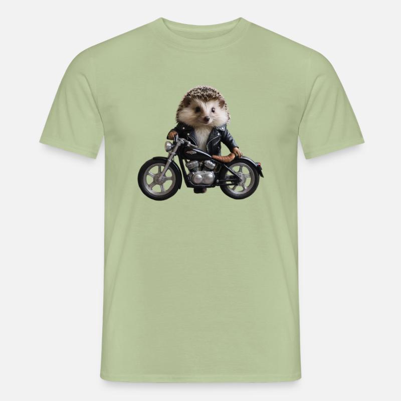 Biker-Igel - Männer T-Shirt - Sage