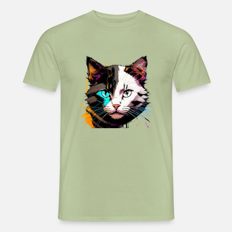 Neon Punk Cat Men’s T-shirt