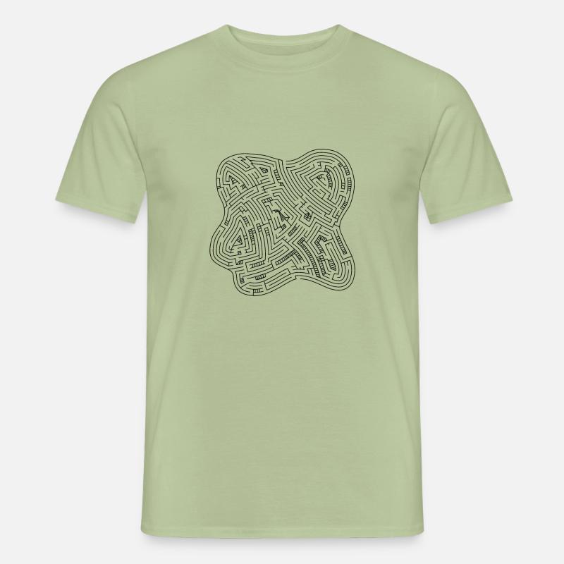 Labyrinth 3 (black version) - Men’s T-shirt - sage