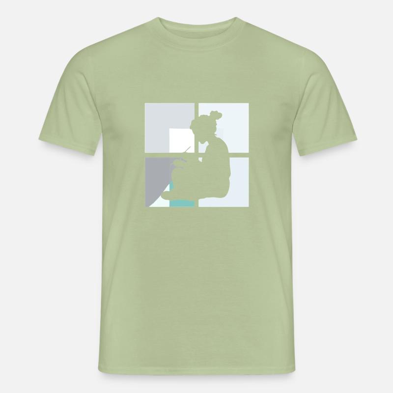 Garn Pullover - Männer T-Shirt - Sage
