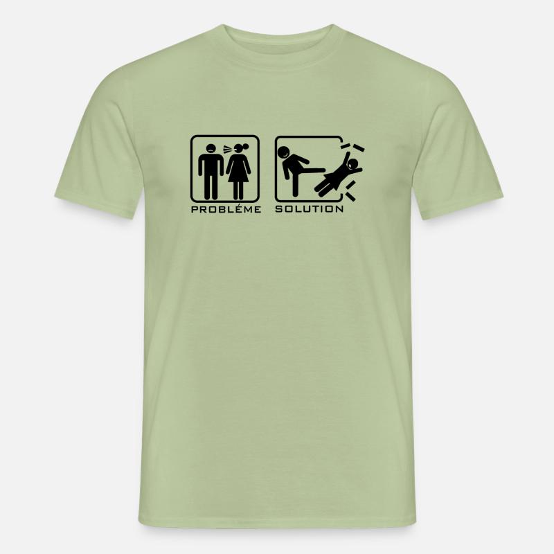 Problème, solution - T-shirt homme - vert sauge