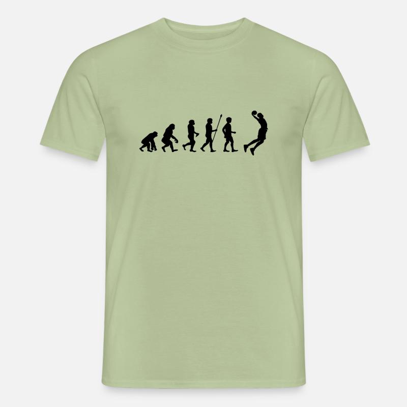 basketball Evolution - Basketballer beim Dunking - Männer T-Shirt - Sage