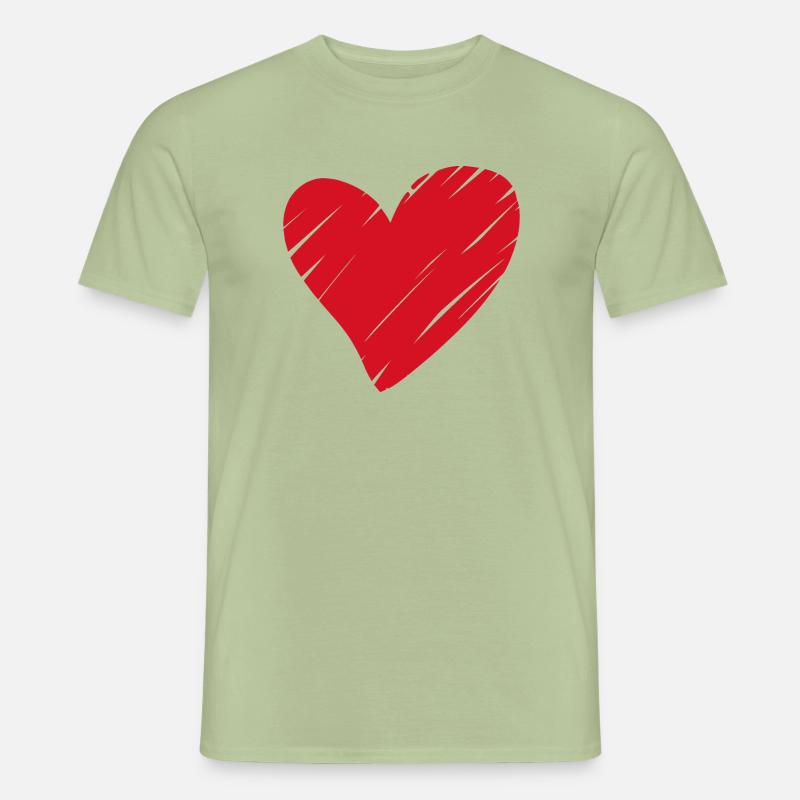 Cuore - T-shirt uomo - verde salvia