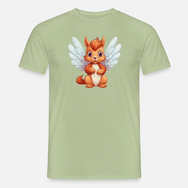 Süßes Eichhörnchen-Engel-Comic - Männer T-Shirt - Sage