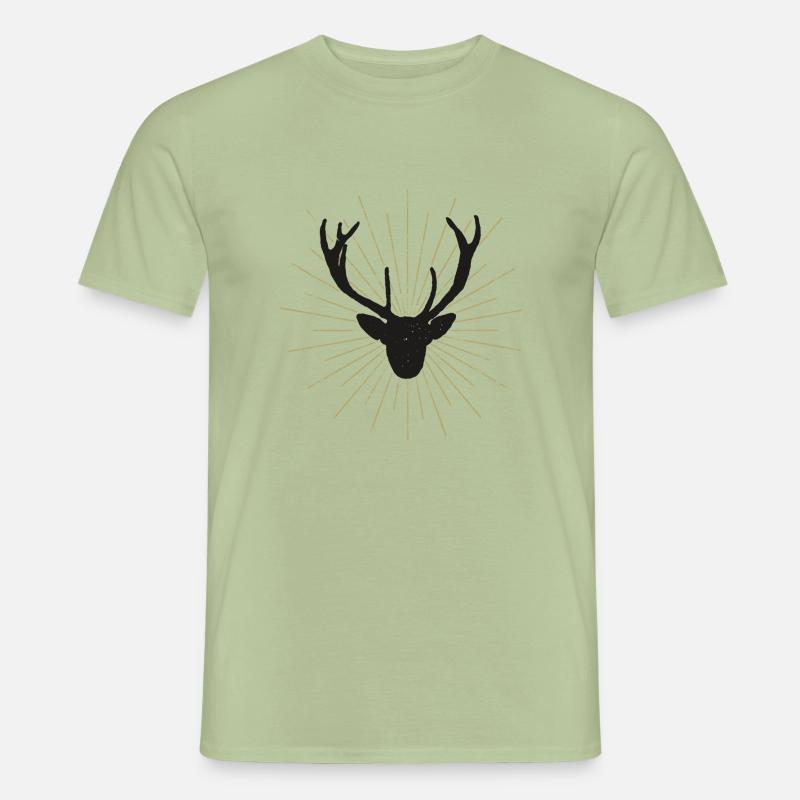 Schöner beleuchteter Hirschkopf Männer T-Shirt